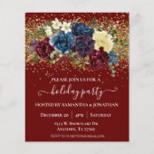 ホリデーパーティー金ゴールド紙吹雪ウィンターフローラフライヤー チラシ (正面)