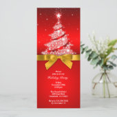ホリデーパーティー お祝い エレガント 赤 招待状 (スタンド正面)