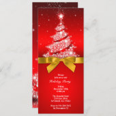 ホリデーパーティー お祝い エレガント 赤 招待状 (正面/裏面)