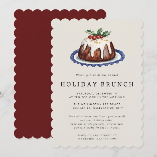 ホリデーパーティー お祭り ホリデーブランンチ クリスマス 招待状 (正面/裏面)