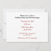 ホリデーパーティー&ギフト交換招待状 招待状 (裏面)