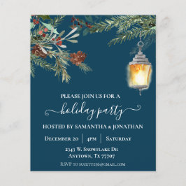 ホリデーパーティー クリスマス ウィンター 松の木のドロップ フライヤー チラシ