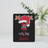 ホリデーパーティー サンタの帽子とチェック柄 カード (スタンド正面)