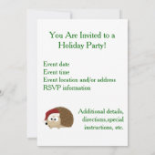 ホリデーパーティー！サンタハリネズミ 招待状 (裏面)