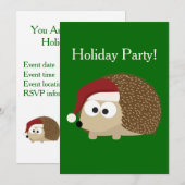 ホリデーパーティー！サンタハリネズミ 招待状 (正面/裏面)