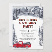 ホリデーパーティー、ホットココアとマシュマロ バッファロープレイド 招待状 (正面)