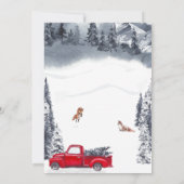 ホリデーパーティー、ホットココアとマシュマロ バッファロープレイド 招待状 (裏面)