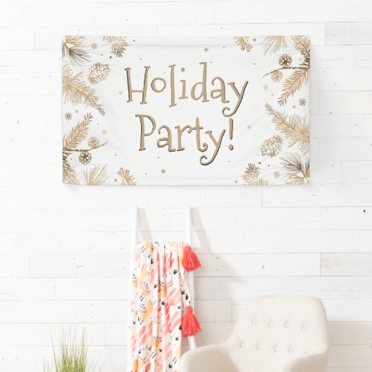 ホリデーパーティー、金ゴールドぶら下がった、 横断幕 (インサイチュ)