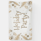 ホリデーパーティー、金ゴールドぶら下がった、 横断幕 (縦)