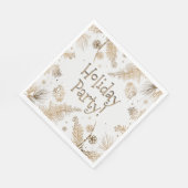 ホリデーパーティー、金ゴールドパインコムズディナー スタンダードランチョンナプキン (角)