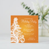 ホリデーパーティ招待状ツ渦巻形のリーオレンジ 招待状 (スタンド正面)