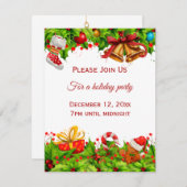 ホリデーパーティ招待状ビジネスまたはパーソナル 招待状 (正面/裏面)