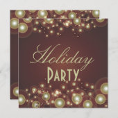 ホリデーパーティ招待状，シャンパンバブル 招待状 (正面/裏面)