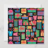 ホリデーパーティ招待状，贈答品交換おもしろいプリント 招待状 (裏面)