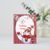 ホリデーパーティ雪だるまテンプレート招待状 招待状 (スタンド正面)