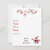 ホリデーパーティ雪だるまテンプレート招待状 招待状 (裏面)