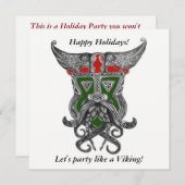 ホリデーパーティ-パーティーのようなバイキング 招待状 (正面/裏面)