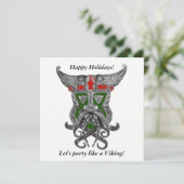 ホリデーパーティ-パーティーのようなバイキング 招待状 (スタンド正面)