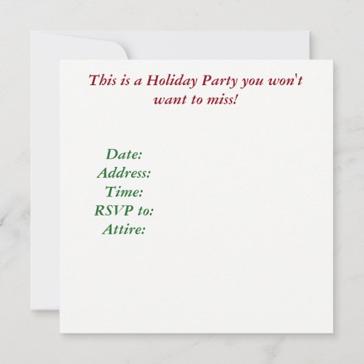 ホリデーパーティ-パーティーのようなバイキング 招待状 (裏面)