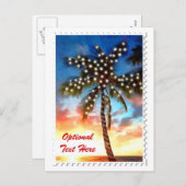 ホリデーパームツリーライトアットサンセット シーズンポストカード (正面/裏面)