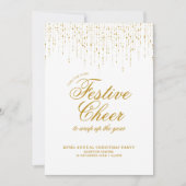 ホリデーパ企業のーティフェスティバル応援ホワイト金ゴールド 招待状 (正面)