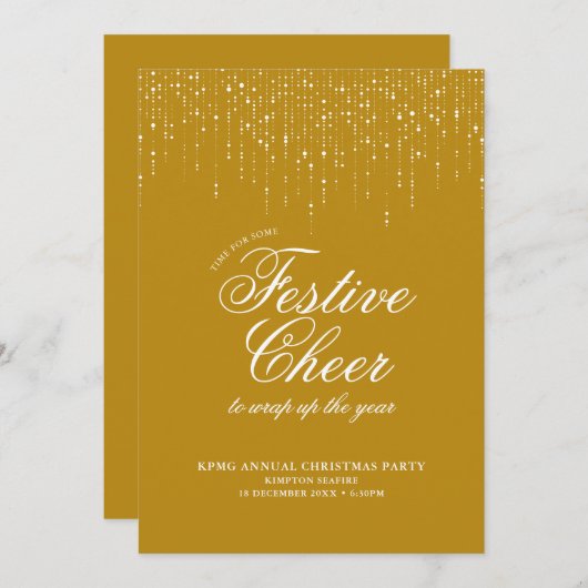 ホリデーパ企業のーティ金ゴールドホワイトフェスティバル応援 招待状 (正面/裏面)