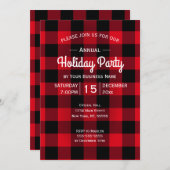 ホリデーパ素朴ーティレッドバッファロープライド企業の 招待状 (正面/裏面)