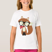 ホリデーヒップスターブラウンキツネ Tシャツ (正面)