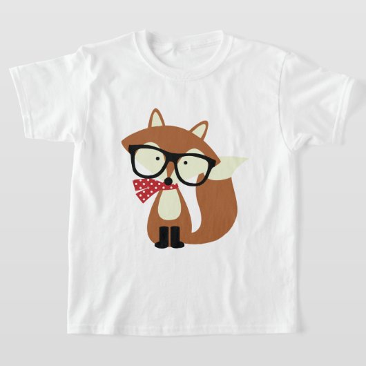 ホリデーヒップスターブラウンキツネ Tシャツ (レイダウン)