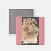 ホリデービクトリカンピンクヴィンテージクリスマスマグネット マグネット (正面/裏面)