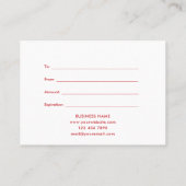 ホリデービジネスギフト証明書 雪の結晶 割引カード (裏面)