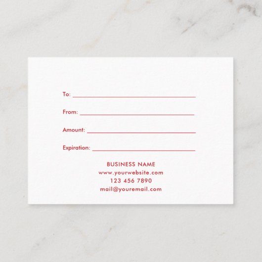 ホリデービジネスギフト証明書 雪の結晶 割引カード (裏面)