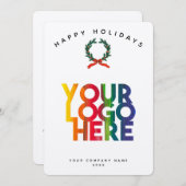 ホリデービジ企業のネスロゴのクリスマスカード (正面/裏面)