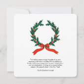 ホリデービジ企業のネスロゴのクリスマスカード (裏面)