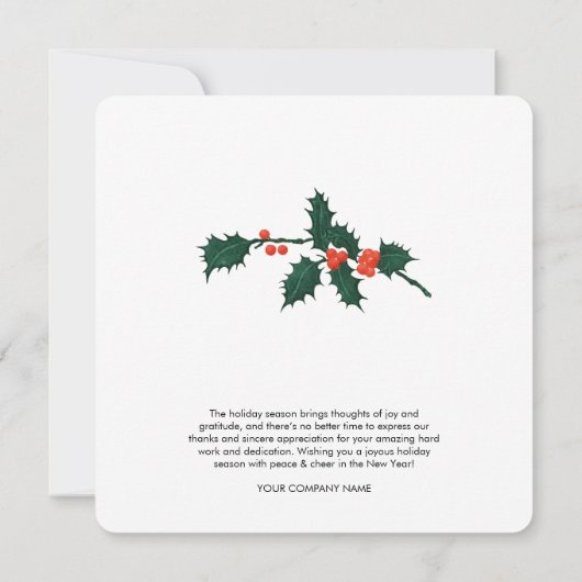 ホリデービジ企業のネスロゴのクリスマスカード (裏面)