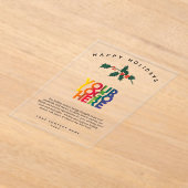 ホリデービジ企業のネスロゴのクリスマスカード アクリル招待状