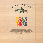 ホリデービジ企業のネスロゴのクリスマスカード アクリル招待状