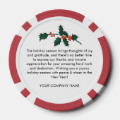 ホリデービジ企業のネスロゴのクリスマスカード ポーカーチップ (裏面)