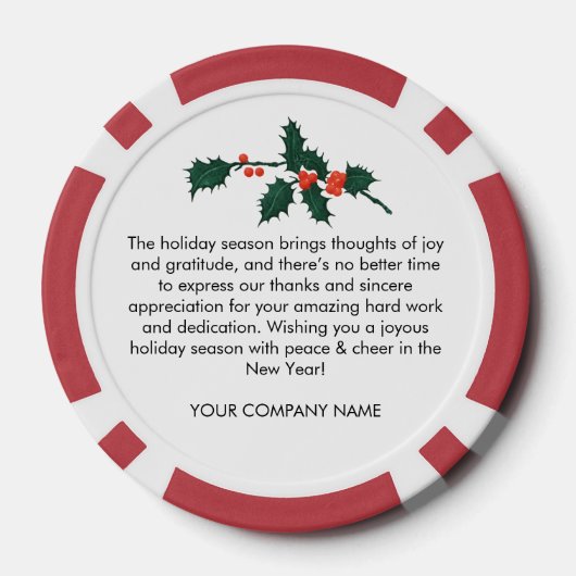 ホリデービジ企業のネスロゴのクリスマスカード ポーカーチップ (裏面)