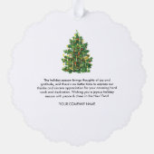 ホリデービジ企業のネスロゴクリスマスギフト オーナメントカード (裏面)