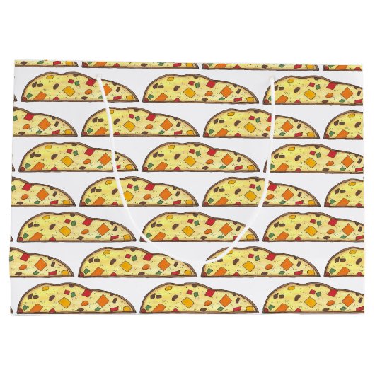 ホリデービスコティイタリアンクリスマスグルメ抱き枕 ラージペーパーバッグ (裏面)