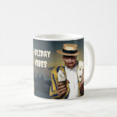 ホリデービベス。壊れた生き物が休憩をとっている コーヒーマグカップ (正面右)