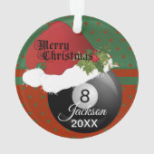 ホリデービリヤードデザイン| DIY名 オーナメント (裏面)