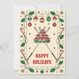 ホリデービリヤードプレーヤークリスマスカード シーズンカード
