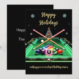 ホリデービリヤードプレーヤークリスマスカード シーズンカード