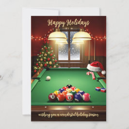 ホリデービリヤードプレーヤークリスマスカード シーズンカード