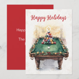 ホリデービリヤードプレーヤークリスマスカード シーズンカード