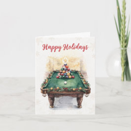 ホリデービリヤードプレーヤークリスマスカード シーズンカード