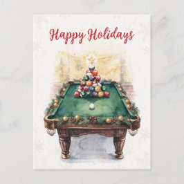 ホリデービリヤードプレーヤークリスマスカード シーズンポストカード