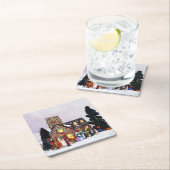 ホリデービレッジシーン スクエアペーパーコースター (インサイチュ)